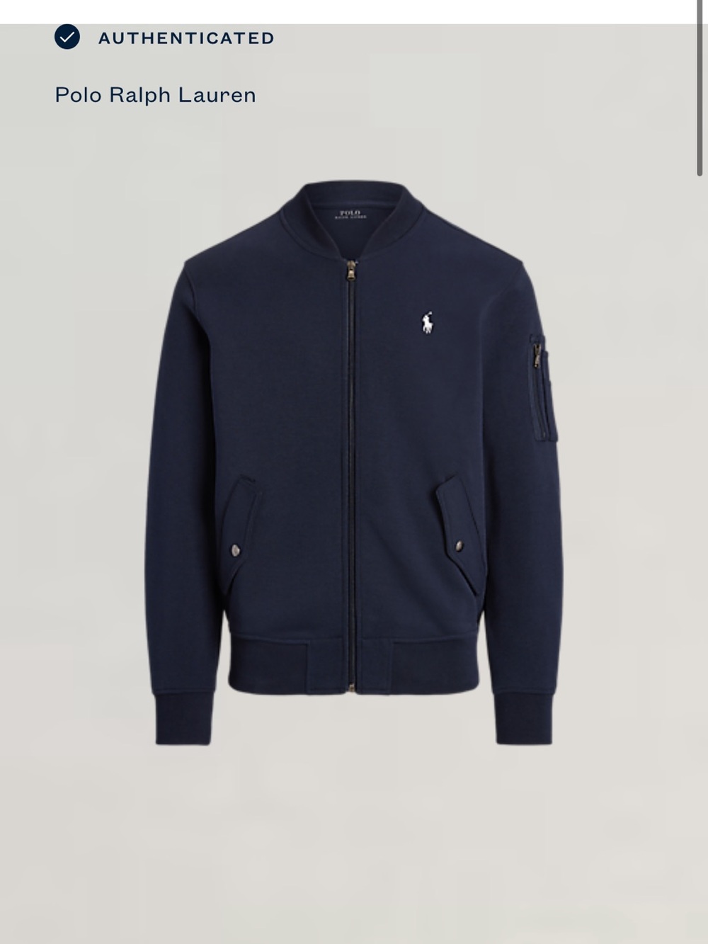 Polo by Ralph Lauren Men’s Double-Knit Flight Jacket in Navy